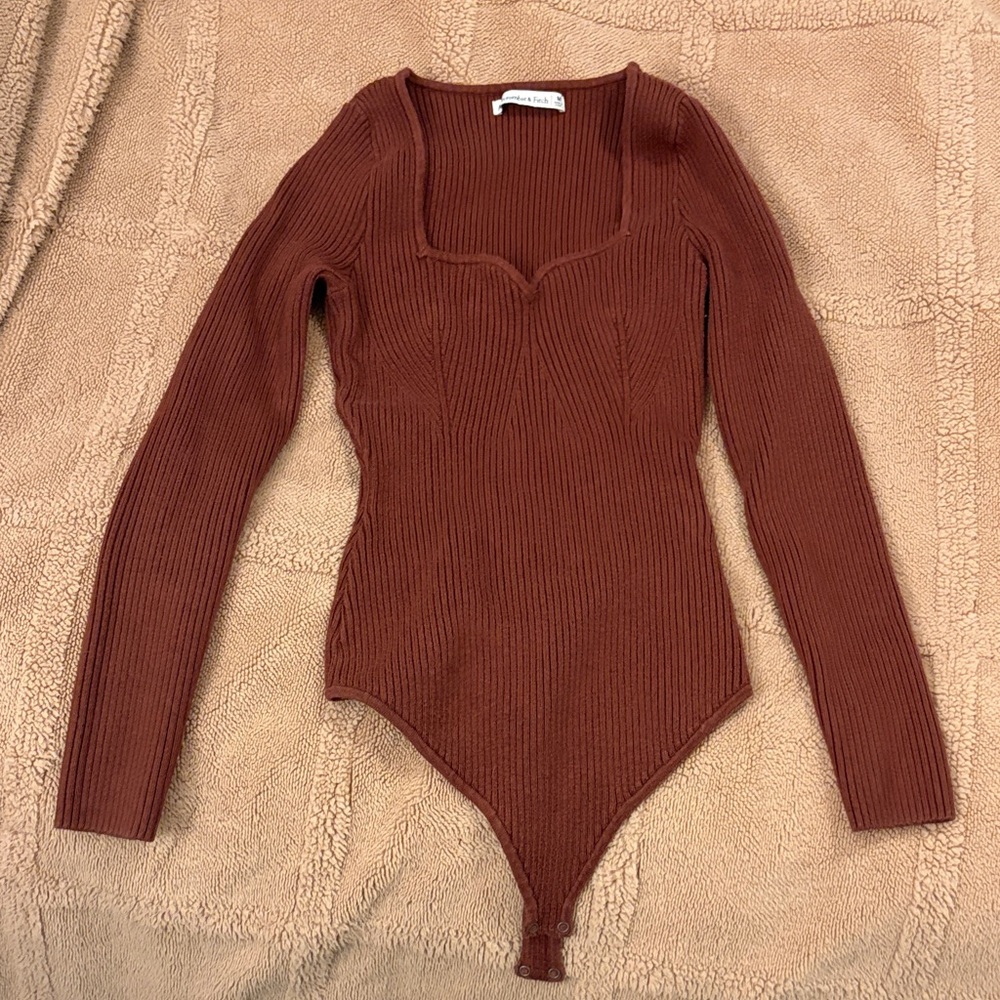 Abercrombie & Fitch Rust Ribbed Bodysuit